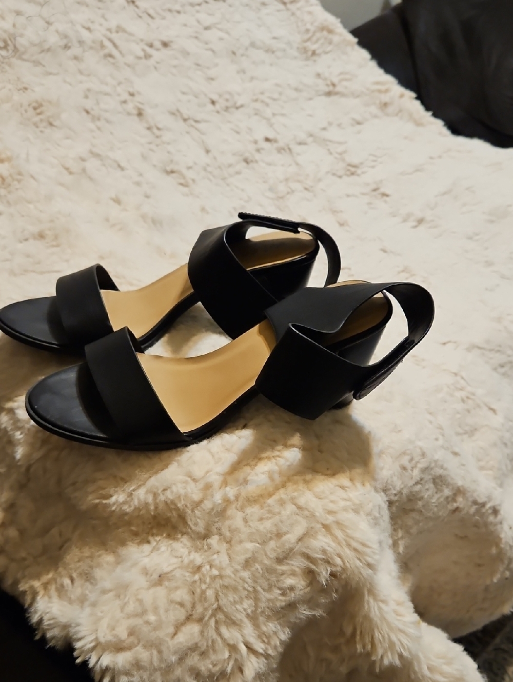 Etcetera Black Block Heel Sandals